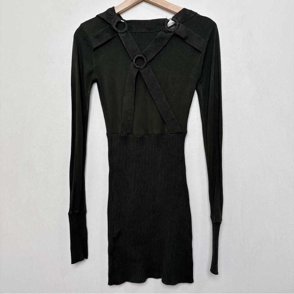 LAMB by Gwen Stefani Womens Small Military Gorp Core Mini Ribbed Dress - Picture 13 of 13